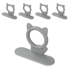 PEONIST 貓咪矽膠浴室馬桶把手 5入, 灰色