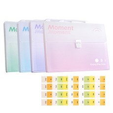 윰스 파스텔 도큐먼트 13칸 2000매 A4 서류 정리함, 혼합색상, 4개