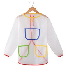 바른리빙 아동용 레인보우 방수 포켓 앞치마, 혼합색상