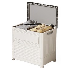 Flanders 大容量生活箱多功能收納整理箱, 牛奶白 + 灰色, 1個