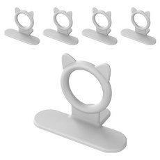 PEONIST 貓咪矽膠浴室馬桶把手 5入, 白色