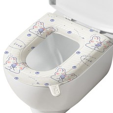 피어니스트 큐티 프린팅 방수 화장실 변기커버, 퍼플토끼, 1개