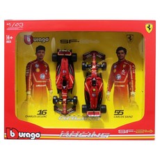 bbUrago 1:43法拉利F1賽車模型 鋁合金賽車 16號+55號組 SF24, 紅色, 1套