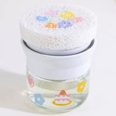 Zerona 按壓式洗碗精菜瓜布圓形支架, 1個, 白色