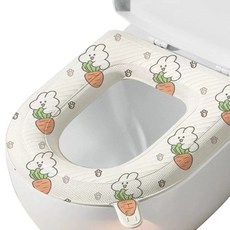 피어니스트 큐티 프린팅 방수 화장실 변기커버, 당근토끼, 1개