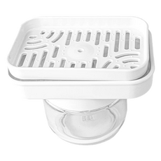 Zerona 按壓式洗碗精菜瓜布方形收納架, 1個, 白色