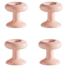 PEONIST 圓形甜甜圈造型馬桶掀蓋器把手 4入, 粉紅色