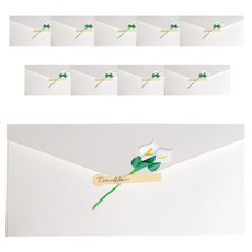 EUMES 花朵裝飾禮金袋 110 x 220 mm, 10個, 白色