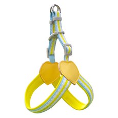 요런개 반려동물 하트 줄무늬 하네스, 03 옐로우, 1개