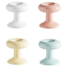 피어니스트 동글 도넛 레버 변기 손잡이 4종 세트, 화이트, 핑크, 옐로우, 블루