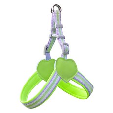 요런개 반려동물 하트 줄무늬 하네스, 04 그린, 1개