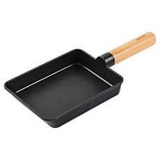 글라스락 인덕션 셰프토프 IH 우드핸들 사각 에그팬, 19.8cm, 1개