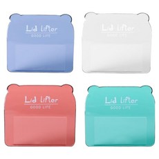 PEONIST 馬桶蓋衛生提把4件組, 白色, 粉紅色, 薄荷綠, 藍色