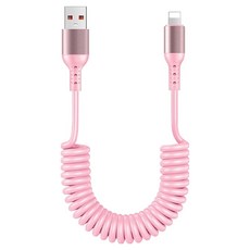 케이스틱 코일 스프링 100w A타입-8핀 고속충전 케이블, 핑크, 1개, 1.5m