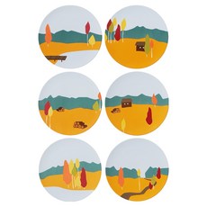 DEGRENNE Destination Foret Round 甜點盤 6件組, 1套, 30 x 30 x 22 cm, 混合色