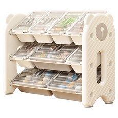 lilikoko 哩哩摳摳 萌熊鐵桿收納架 組合3, 3層, 玉蓮白