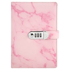 MAME 秘密萬年日記本 附鎖筆記本 秘密日記本, 1個, 粉紅色