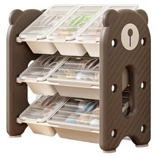 lilikoko 哩哩摳摳 萌熊鐵桿收納架 組合2, 3層, 檀木褐