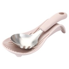 NEWVIA 迷你湯勺矽膠底座組, 1套, 迷你湯勺 + 底座, 粉紅色