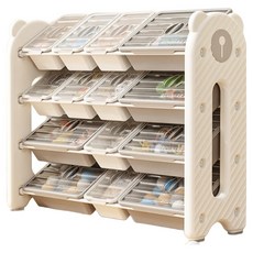 lilikoko 哩哩摳摳 萌熊鐵桿收納架 組合5, 4層, 玉蓮白