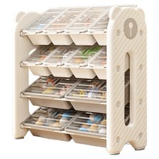 lilikoko 哩哩摳摳 萌熊鐵桿收納架 組合4, 4層, 玉蓮白