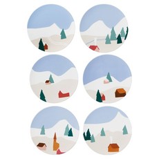 DEGRENNE Destination Montgolfier 圓形甜點盤 6件組, 1套, 30 x 30 x 22 cm, 混合色