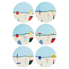 DEGRENNE Destination Mer Round 甜點盤 6件組, 1套, 30 x 30 x 22 cm, 混合色