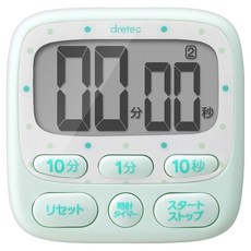 dretec 大字幕小點點6 時鐘電子計時器 199分50秒 日文 T-566GN 綠色, 1個
