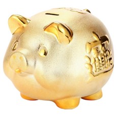 마메 황금돼지 저금통 개업선물 인테리어 선물 복돼지 대형, 골드, 1개