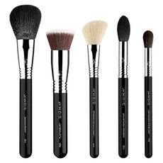SIGMA BEAUTY Classic Face Brush Set 經典臉部刷具5件組, 1組, 黑色刷柄