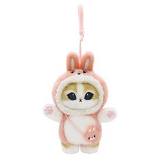mofusand 貓福珊迪 動物變裝玩偶鑰匙圈, 1個, 兔子, 9cm