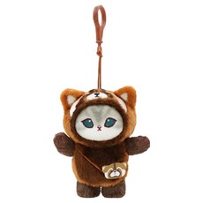 Mofu夾心動物服裝玩偶鑰匙圈, 1個, 小熊貓, 9cm