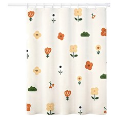 MIMI嚴選 防水浴簾, 1個, 繽紛花朵
