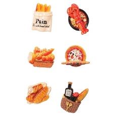 Mungudam 西式料理迷你磁鐵6件組A款, 混合顏色