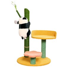 MAODAY 毛商行 一體式熊貓竹子劍麻耐磨貓跳台 高低窩款 66.5cm, 1個
