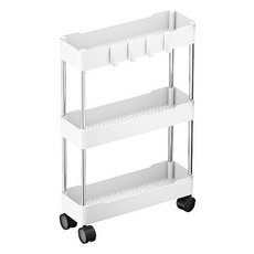 小麥購物 置物推車 L803, 窄款 白色, 3層