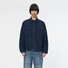 ILCORSO 男款成衣染色雙口袋拉鍊襯衫式外套