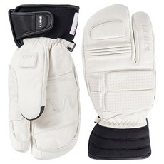 LUDIS MASTER PRO 花式滑雪板 FT-S 三指防寒牛皮手套 雙手穿戴組 LGM451TA, 1套, 白色