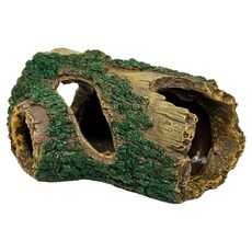 랜보어 파충류 이끼 통나무 모형 은신처, 우드, 1개
