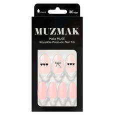 MUZ MAK 可重複使用杏仁形美甲片組, 普利堤, 1套