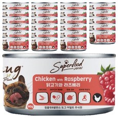 허그플러스 도그 닭고기와 라즈베리 습식사료, 24개, 90g, 닭
