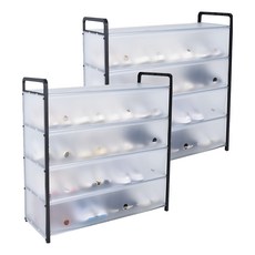 居家達人 簡易DIY5層收納防塵鞋架 加長款, 2個, 白色