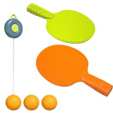 瑪夏圖 單人室內桌球練習球拍 2入 + 球 3入 + 引線組合, 1套, 藍色