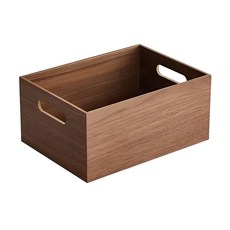 好物良品 高品質日本原木整理收納箱置物盒 小, 黑胡桃木, 1個