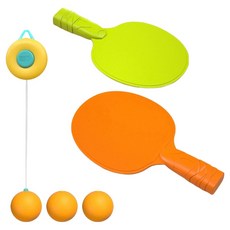 Mashatu室內獨自桌球練習球拍 2入+球 3入+引線組, 1套, 黃色的