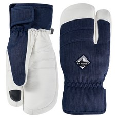 LUDIS 舒適貼合 丹寧滑雪/滑雪板三指防寒手套 雙手穿戴組 LUP01UG05, 1套, 海軍藍