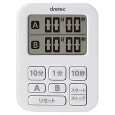dretec 日本雙計時7迷你薄型計時器 199分50秒 日文按鍵 T-548WT 白色, 1個