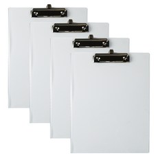 Midas PS 附筆插 金屬線裝飾 透明板夾 A4, 白色, 4個