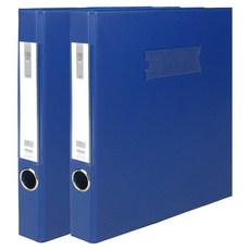 MiDAS HYUNPOONG PVC 高週波 D型環 A4 活頁夾 3孔 3cm, 2個, 藍色