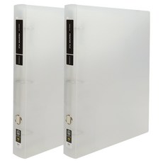 MiDAS HYUNPOONG 透明 Frontier 高級 A4 D型環3孔活頁夾 3cm, 白色, 2個